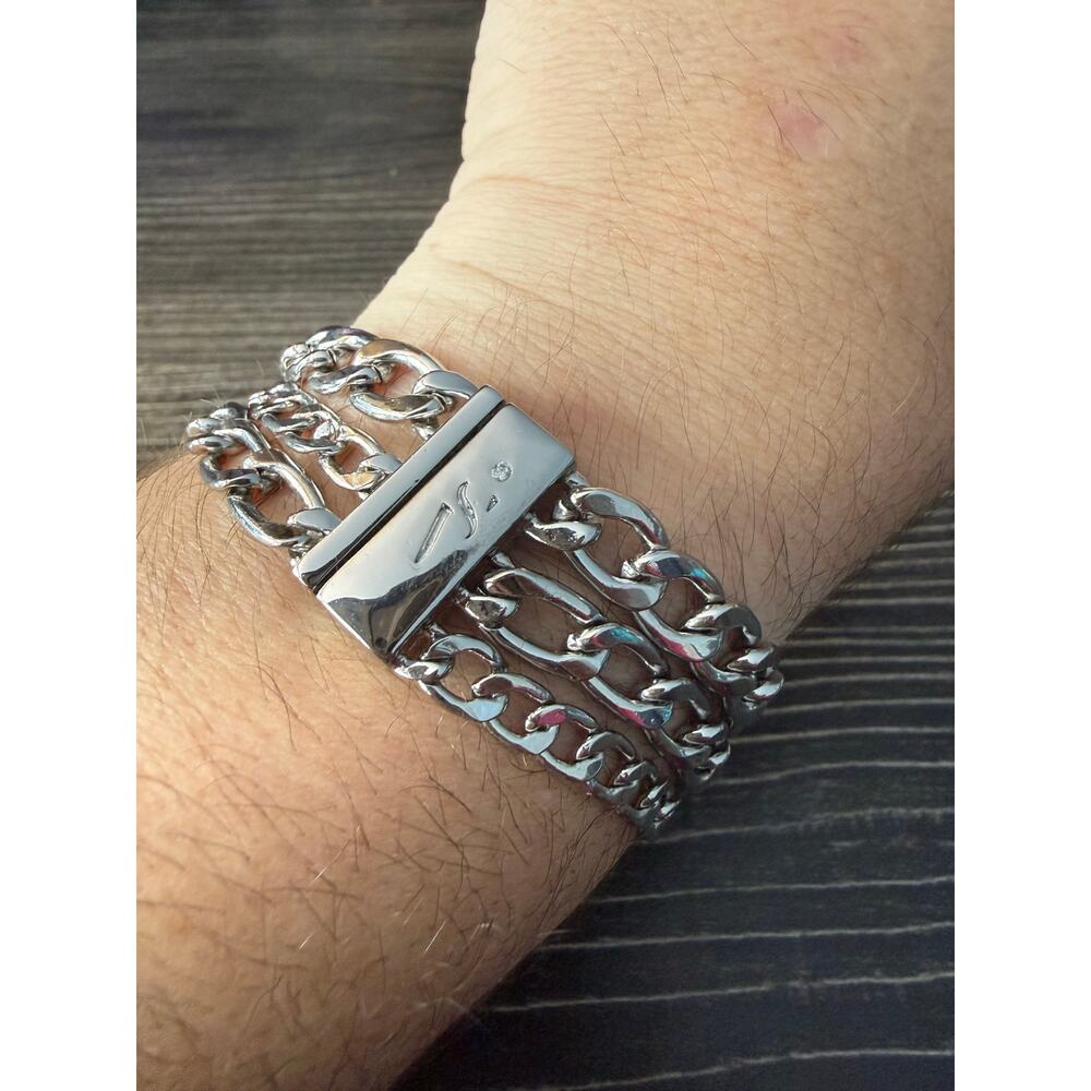 6/$25 Simply Vera Silver Tone Multi-Chain Magnetic Stack Bracelet